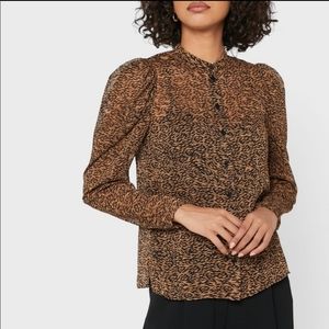 Ted Baker London Printed Puff Sleeves Blouse US 4-6/ Ted Size 2